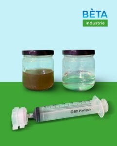 Deelstroomfilter voor en na filtratie 