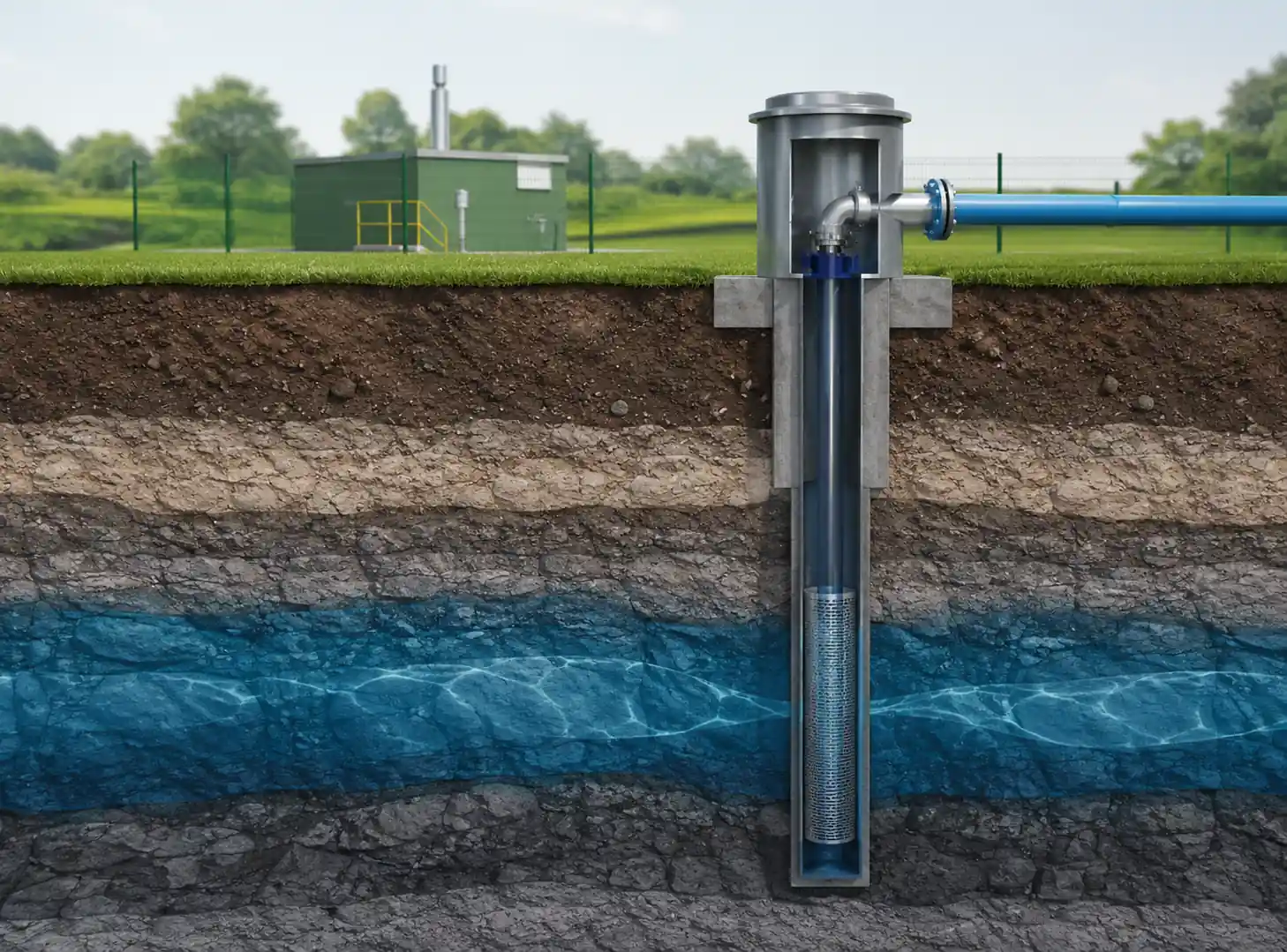 Boorgat voor drinkwaterwinning in het Verenigd Koninkrijk