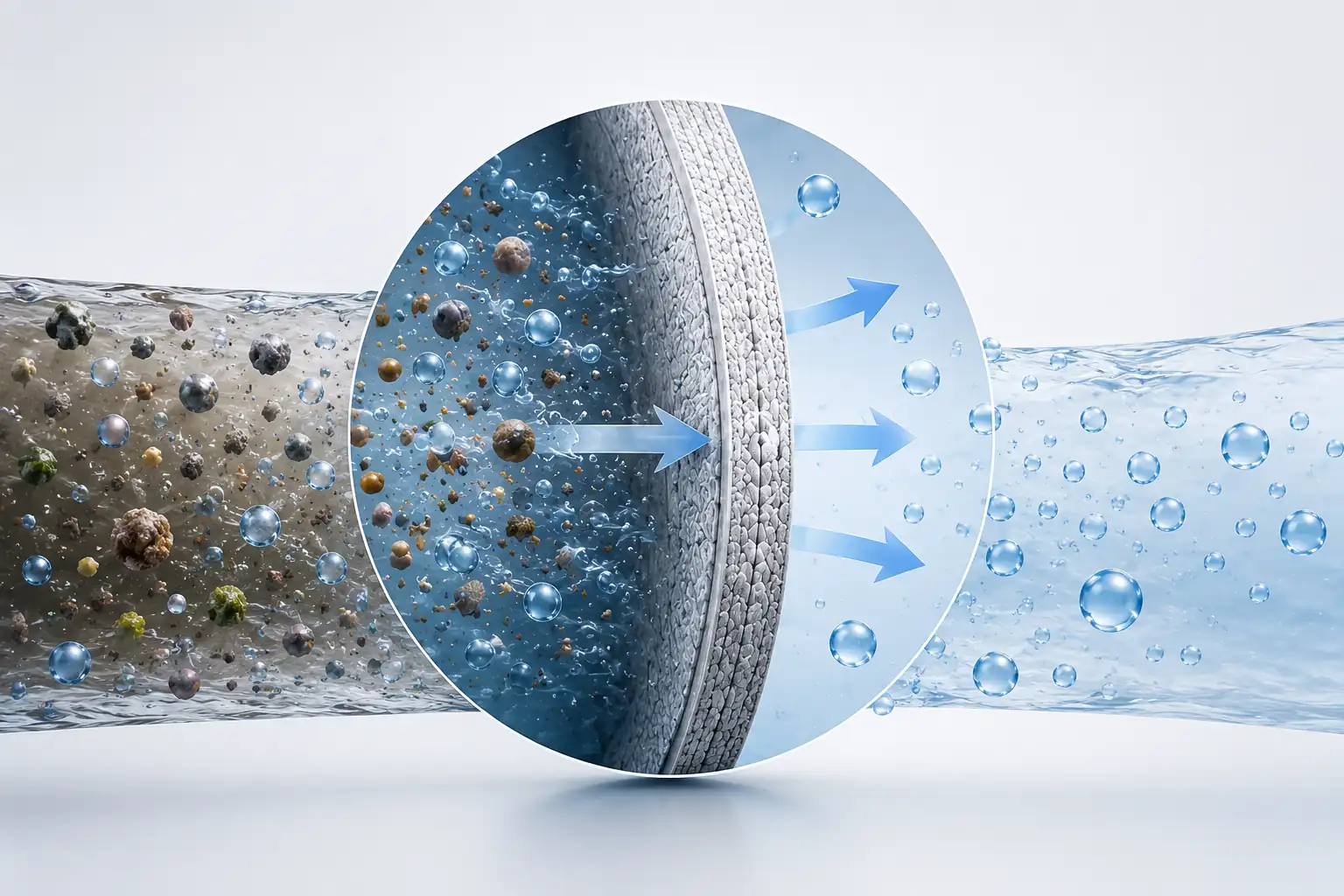 Omgekeerde-osmoseinstallatie voor waterhergebruik in een industrieel proces